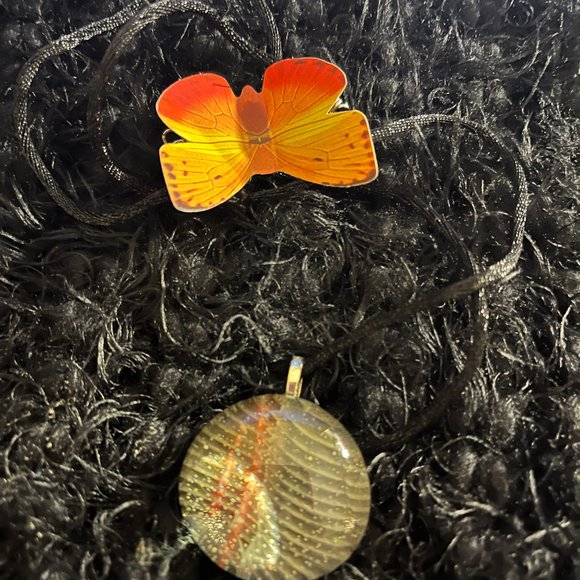 Rare Unique Vintage Marble Glass Boho One of a Kind Handmade Necklace - Picture 2 of 16